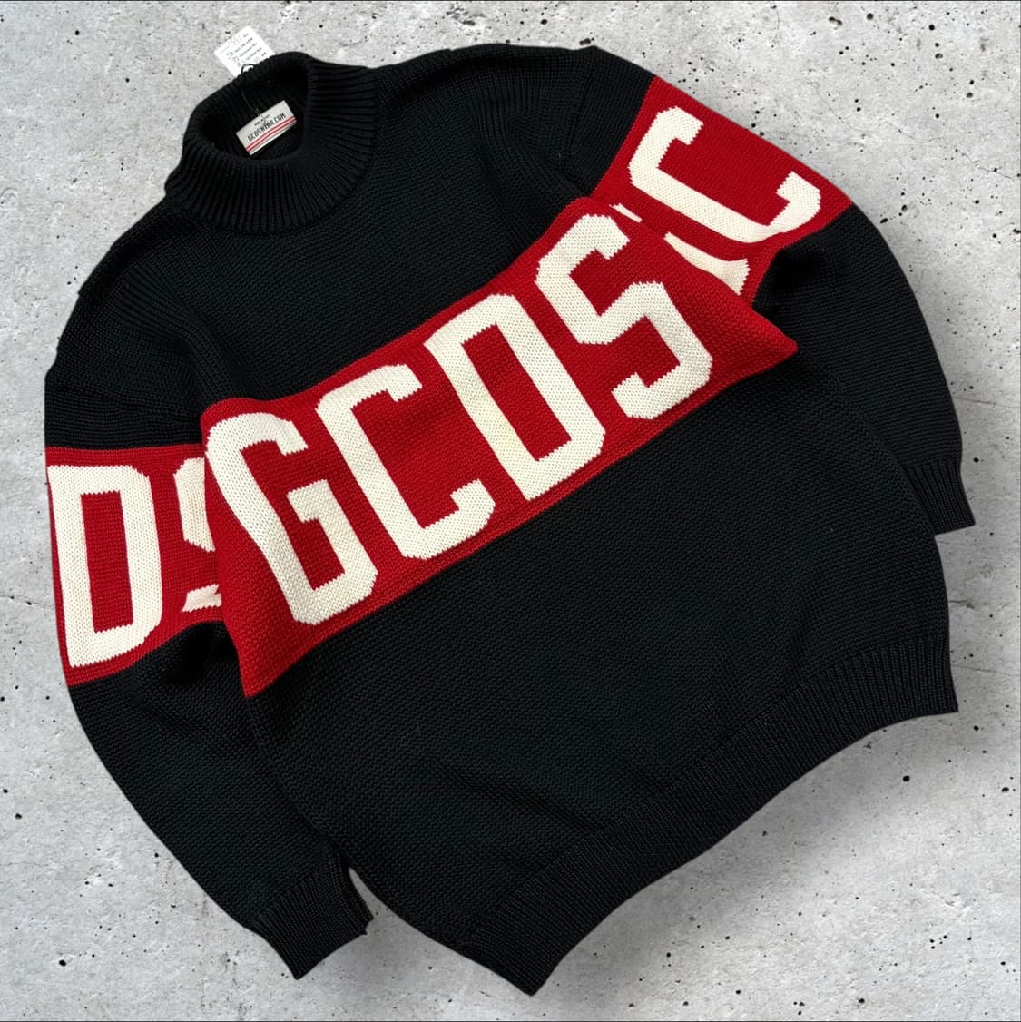 [L] GCDS 블랙/레드 로고 니트 스웨터 B579 상품이미지1