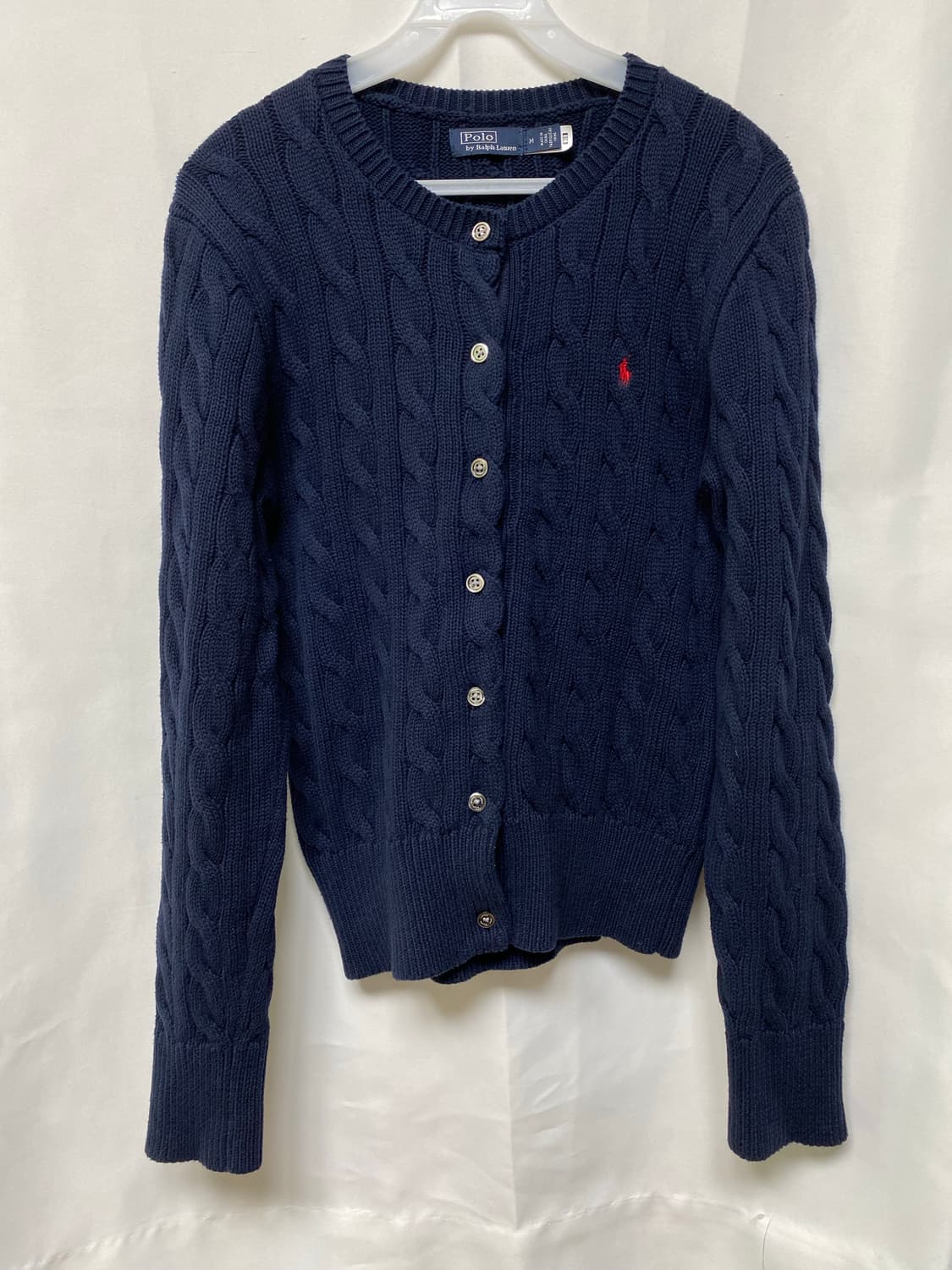 폴로 랄프로렌 케이블 니트 가디건 네이비 M 상품이미지1