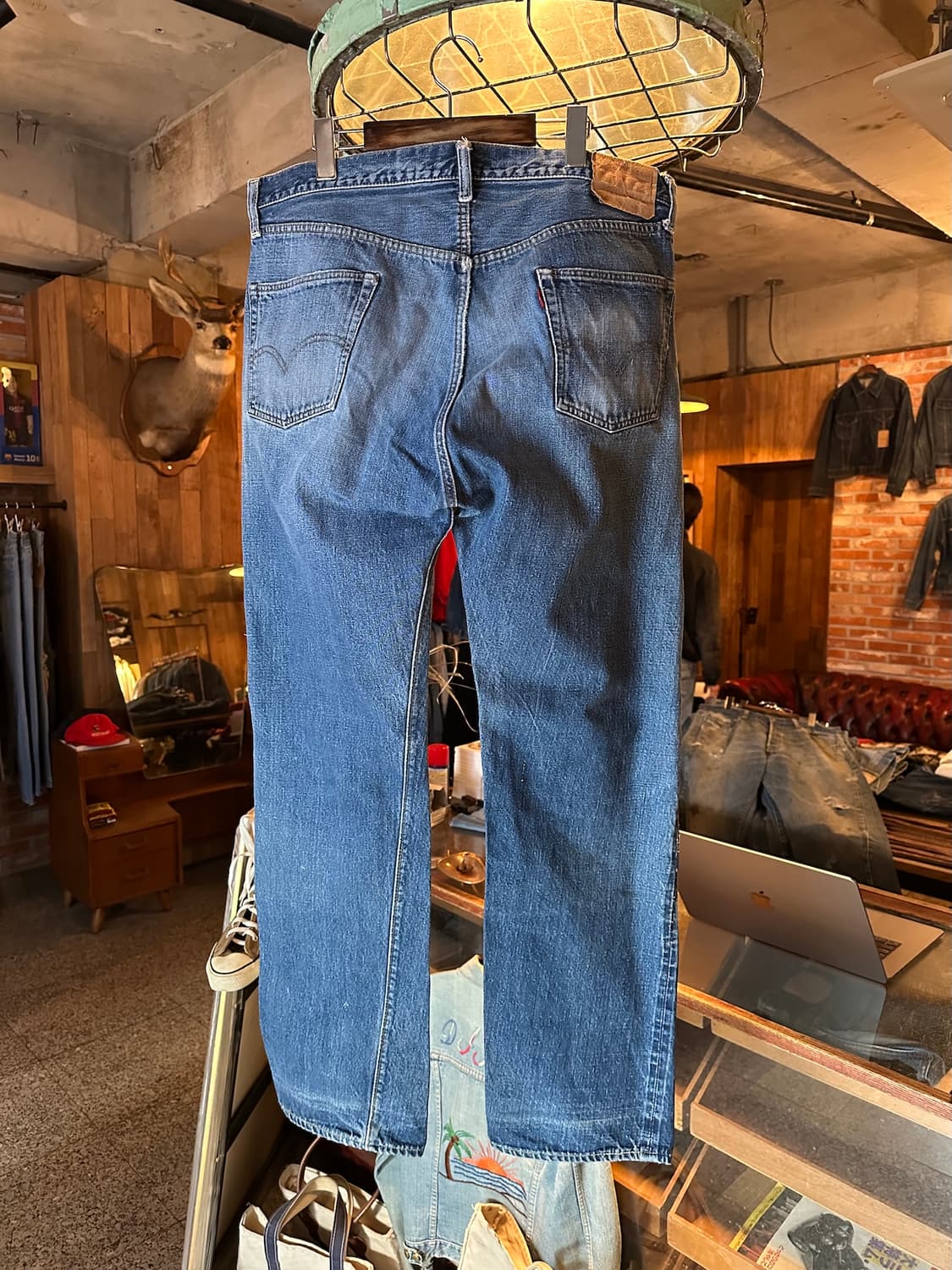 70s USA 빈티지 리바이스 501 66전기 셀비지 데님 팬츠 상품이미지6