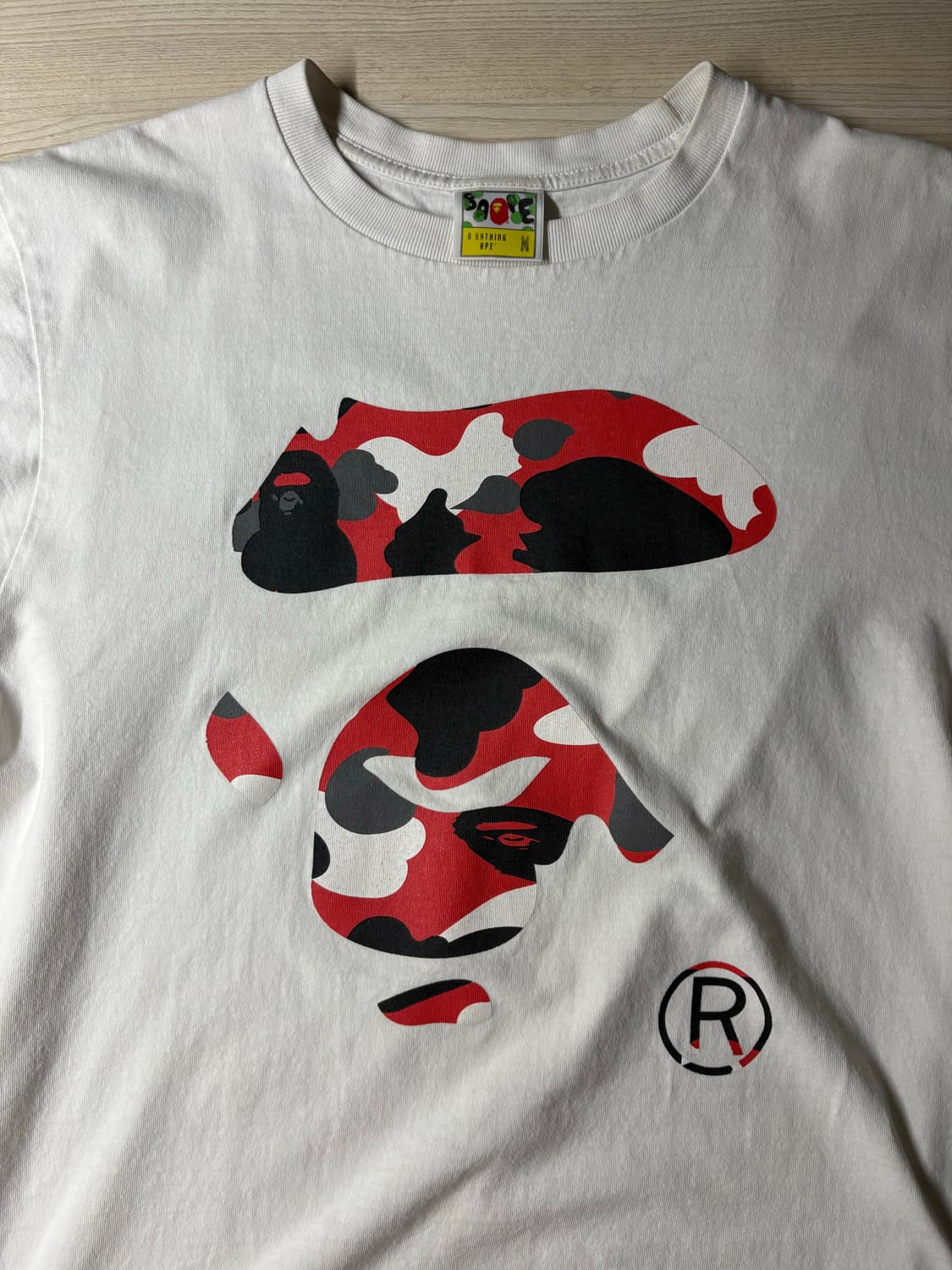 Bape 레드 카모 반팔 티셔츠 m 상품이미지1