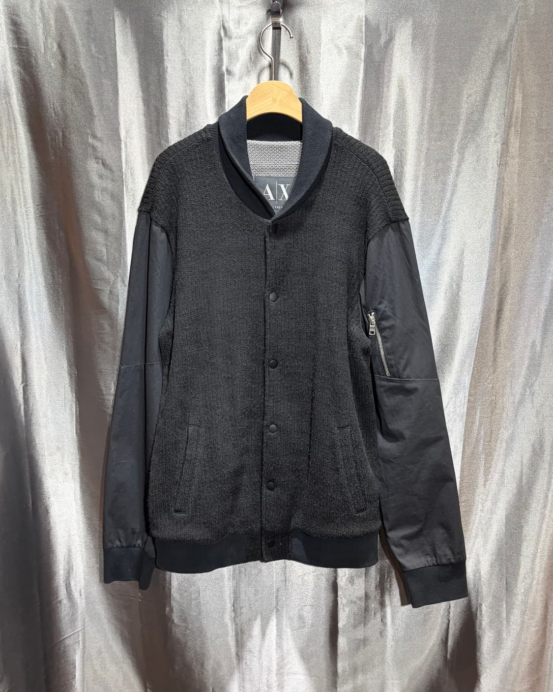 L A/X 아르마니 익스체인지 니티드 코튼 믹스 블루종 상품이미지2