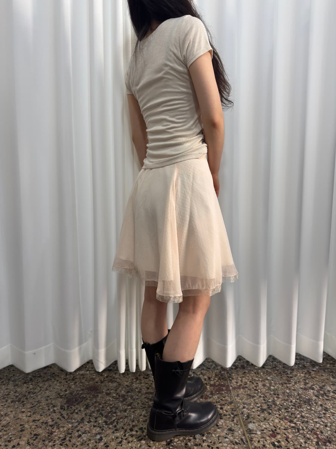 pink girls dot skirt 상품이미지4