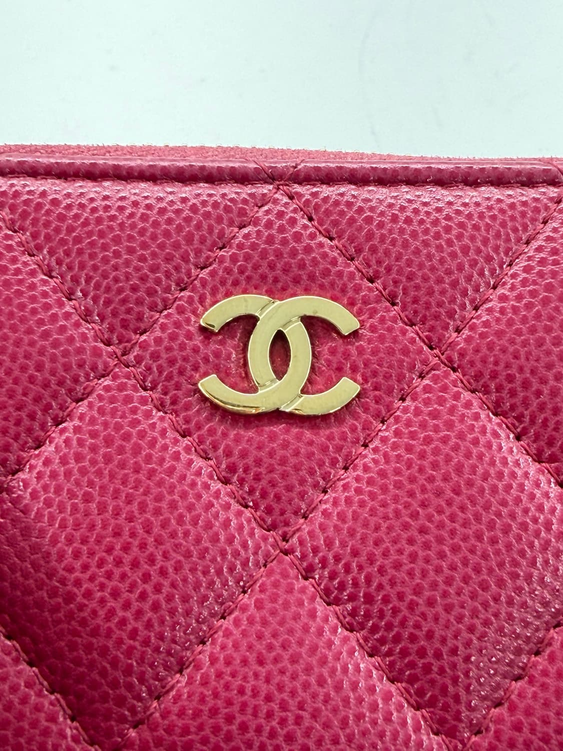 샤넬 클래식 캐비어 퀄팅 지퍼 동전지갑 버건디 상품이미지9