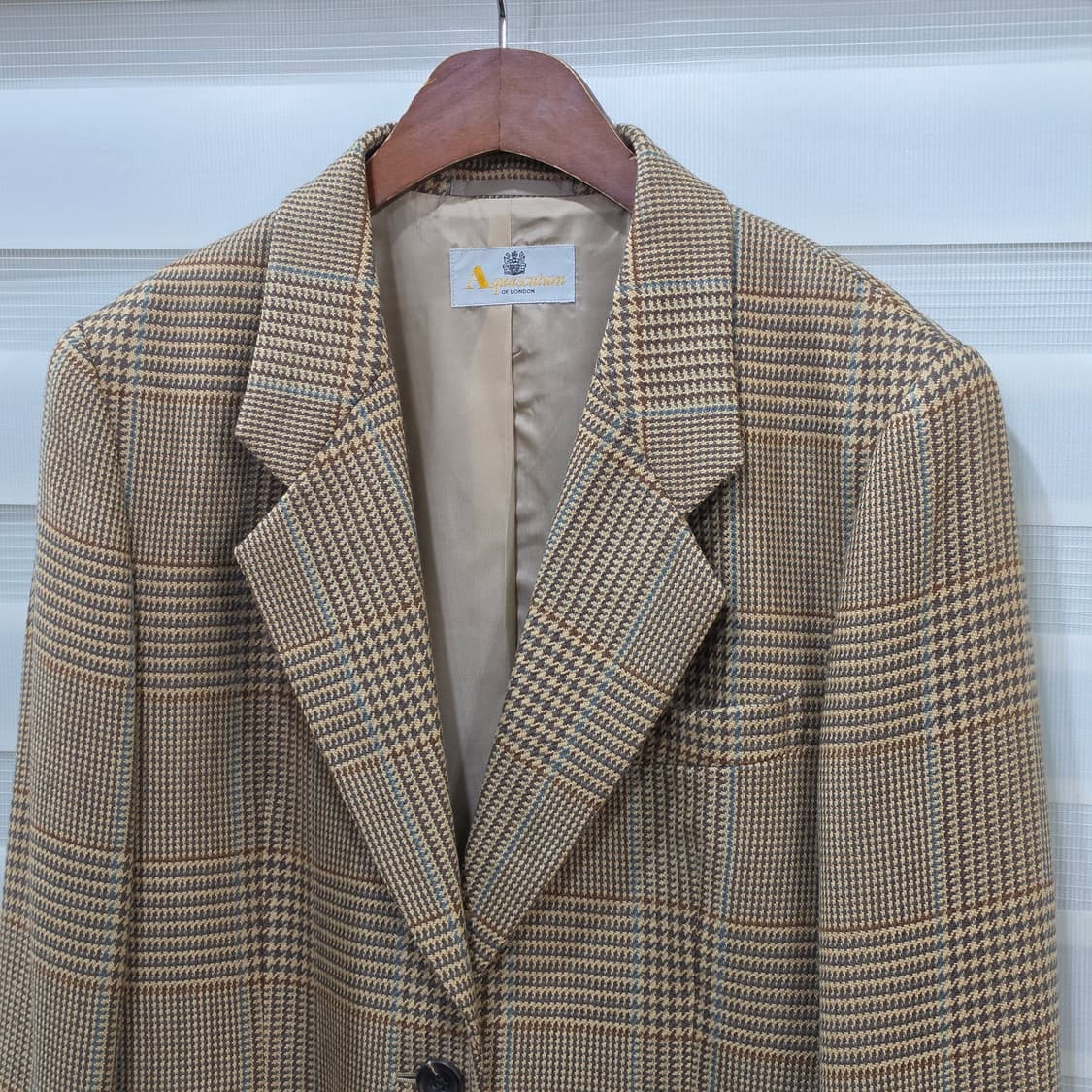 90s 아쿠아큐스텀 하운드투스 체크 패턴 블레이저- 우먼프리 상품이미지2