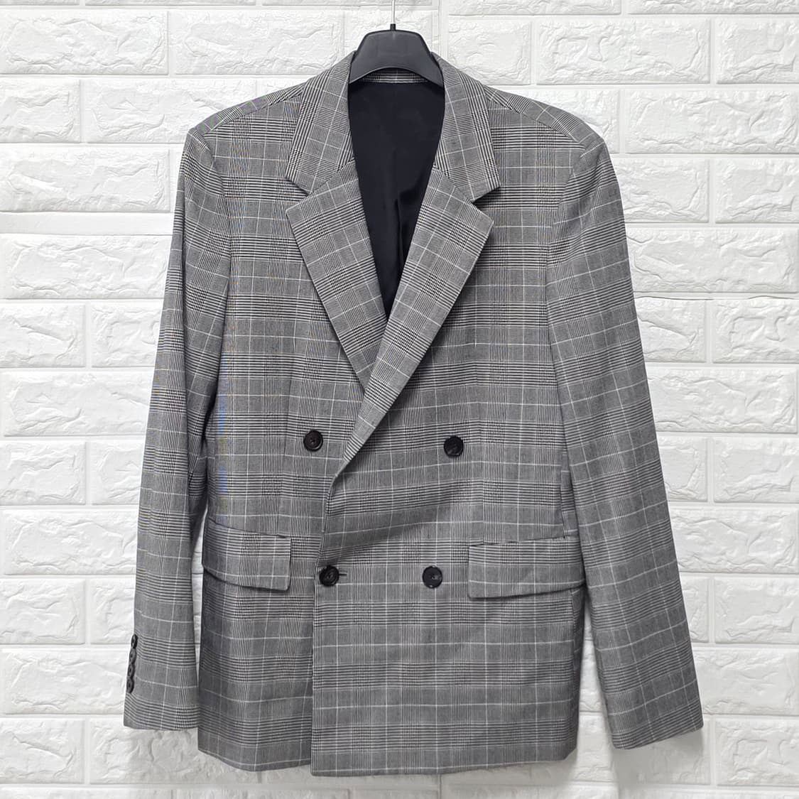 택포// 한섬 시스템옴므 체크 더블버튼 자켓 100 상품이미지1