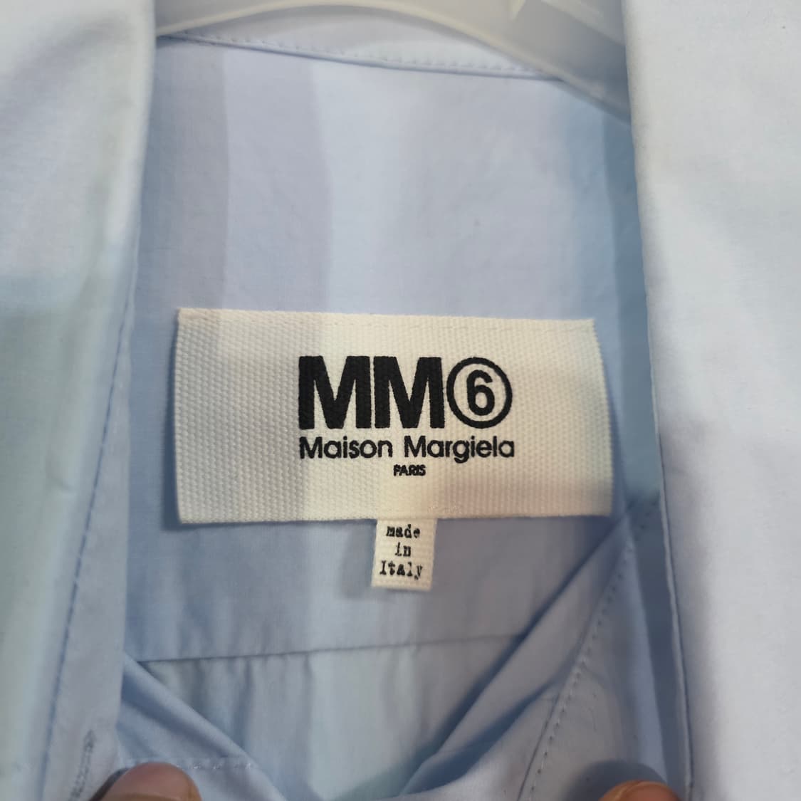 정품) MM6 마르지엘라 여성 스카이블루 베스트 레이어드 포플린 셔츠 상품이미지6