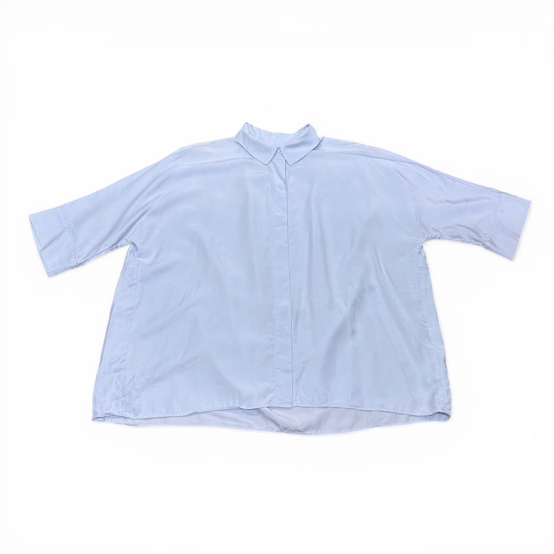 우먼FREE COS 코스 스카이블루 7부 반팔셔츠 상품이미지1