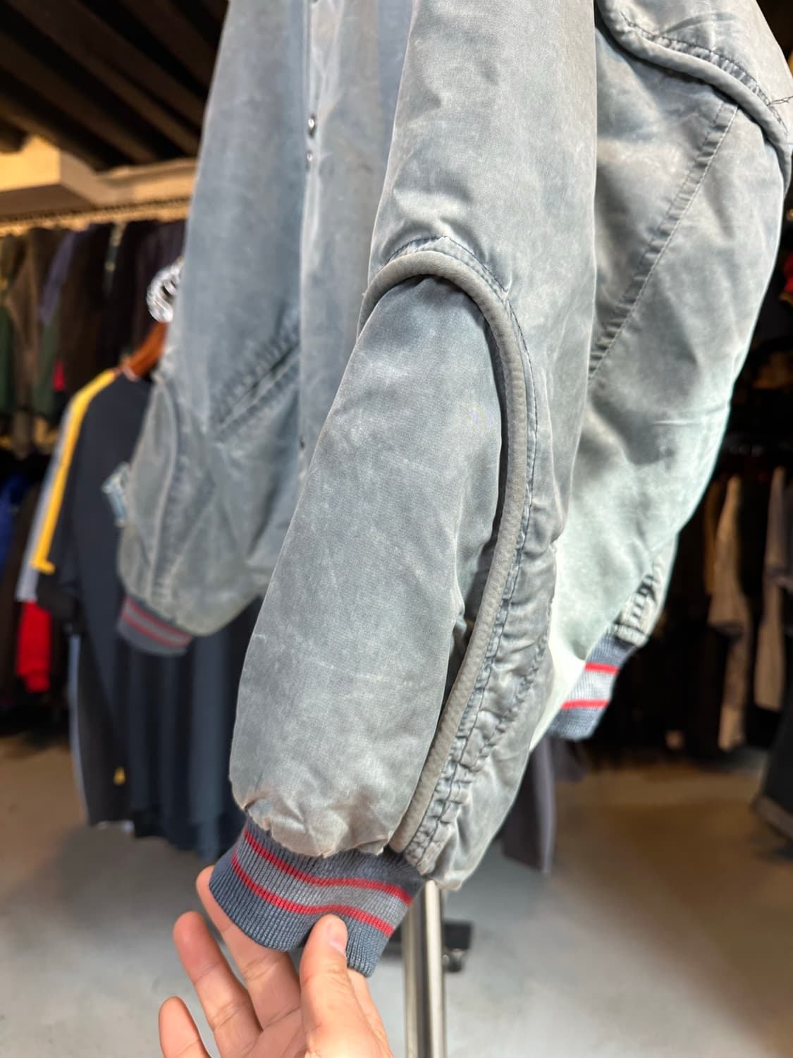 보스턴 스타 자수 나일론 바시티 붐버 자켓 상품이미지7