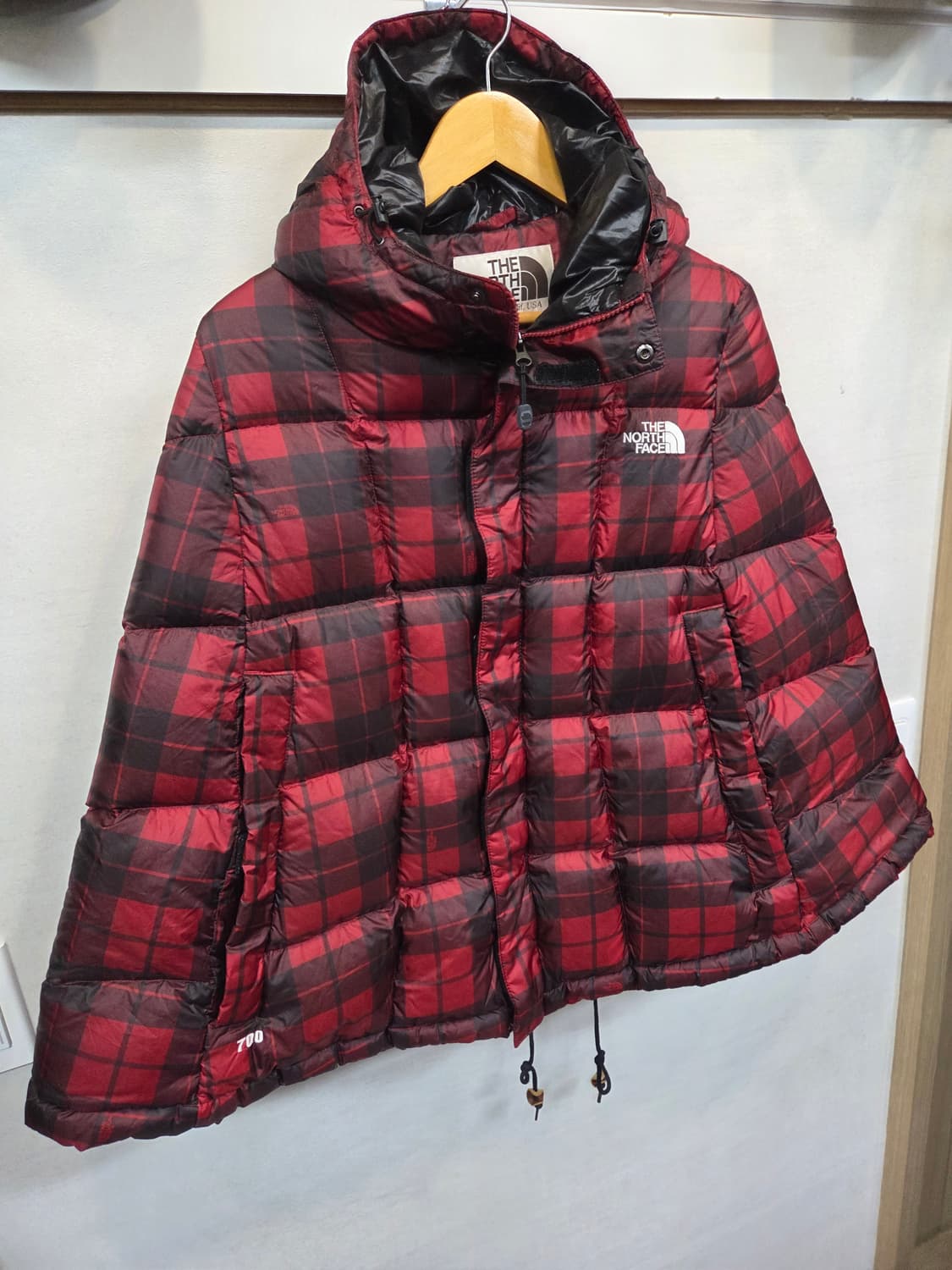 노스페이스 700 판초 체크 구스다운 패딩 90 상품이미지6