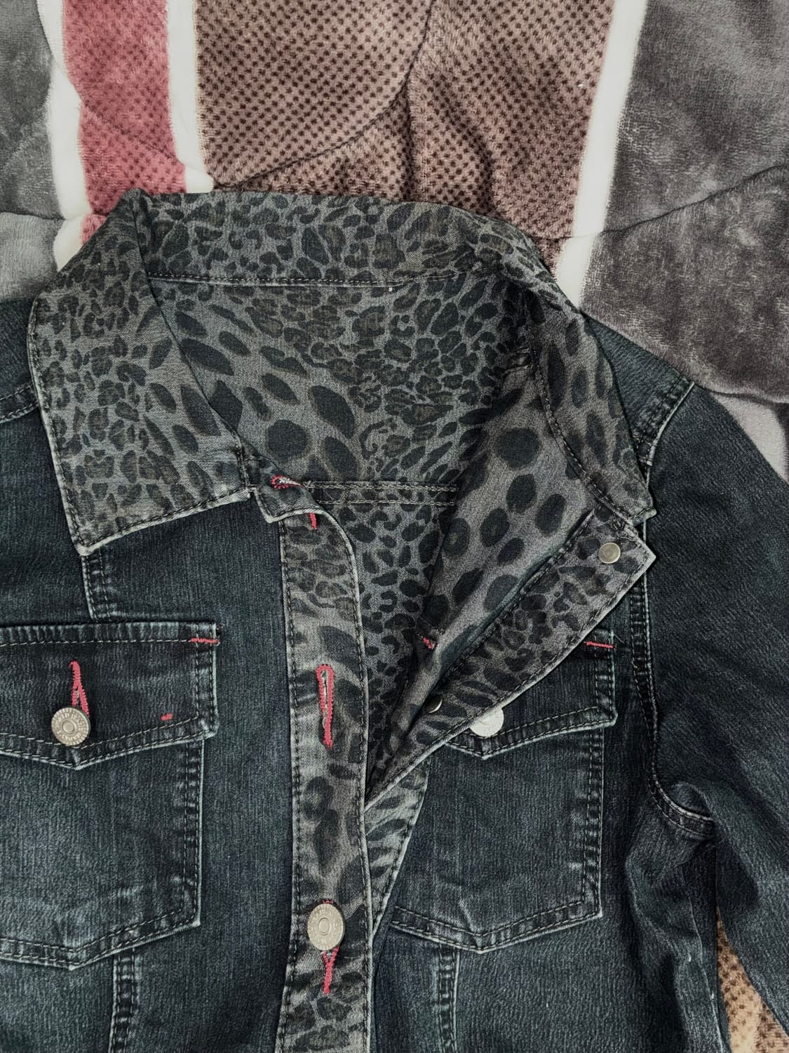 y2k 갸루 중청 호피 셔링청자켓 상품이미지4