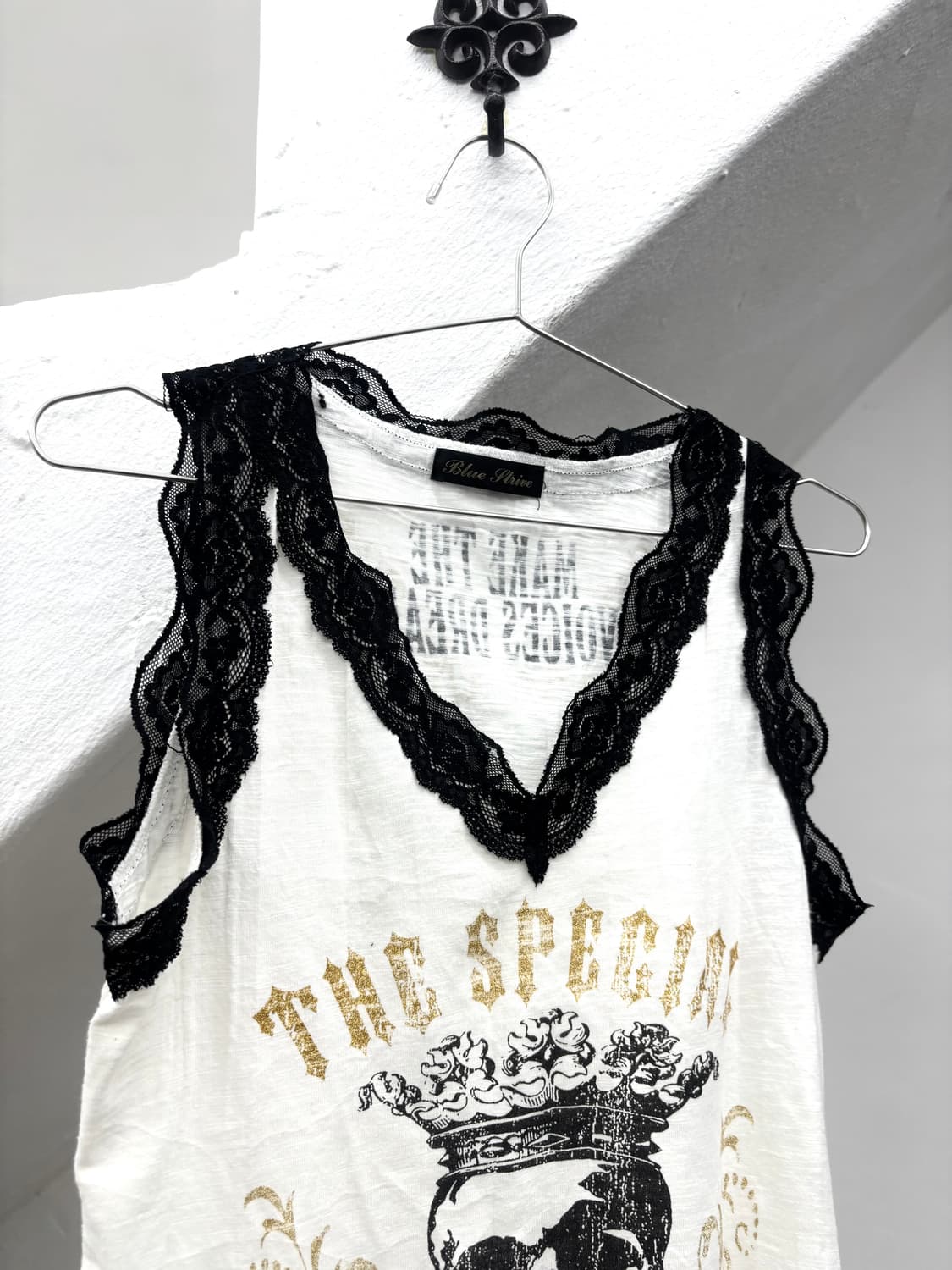 Blue strive skull lace sleeveless top   상품이미지3