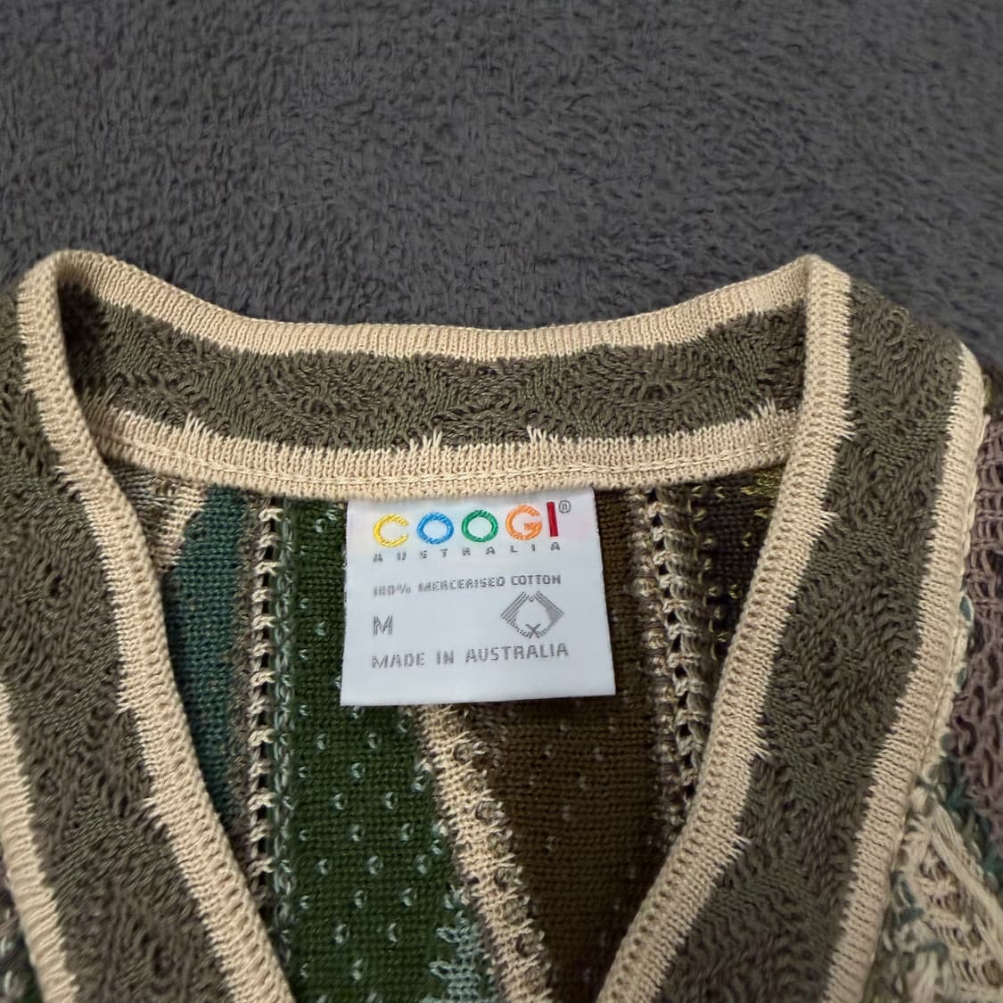 [ 정품/M ] 쿠지 빈티지 케이블 니트 조끼 베스트 가디건 상품이미지4