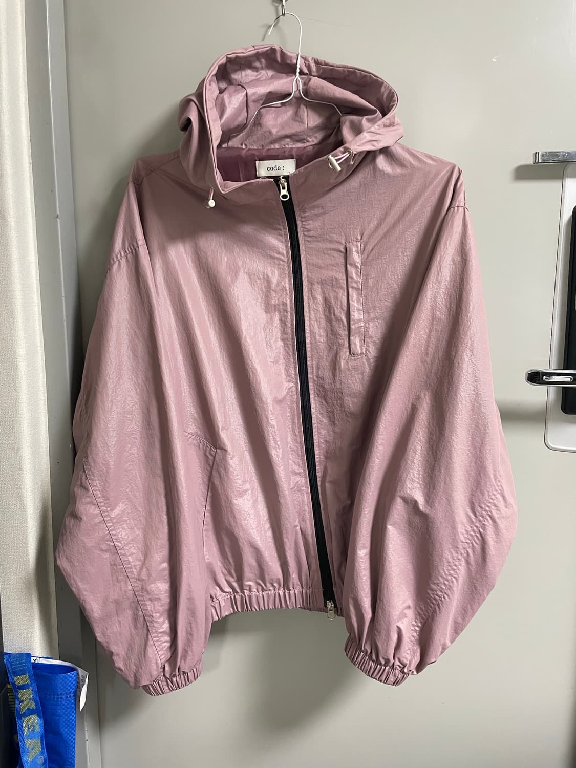 톤다운 핑크 투웨이 지퍼 바람막이 상품이미지1