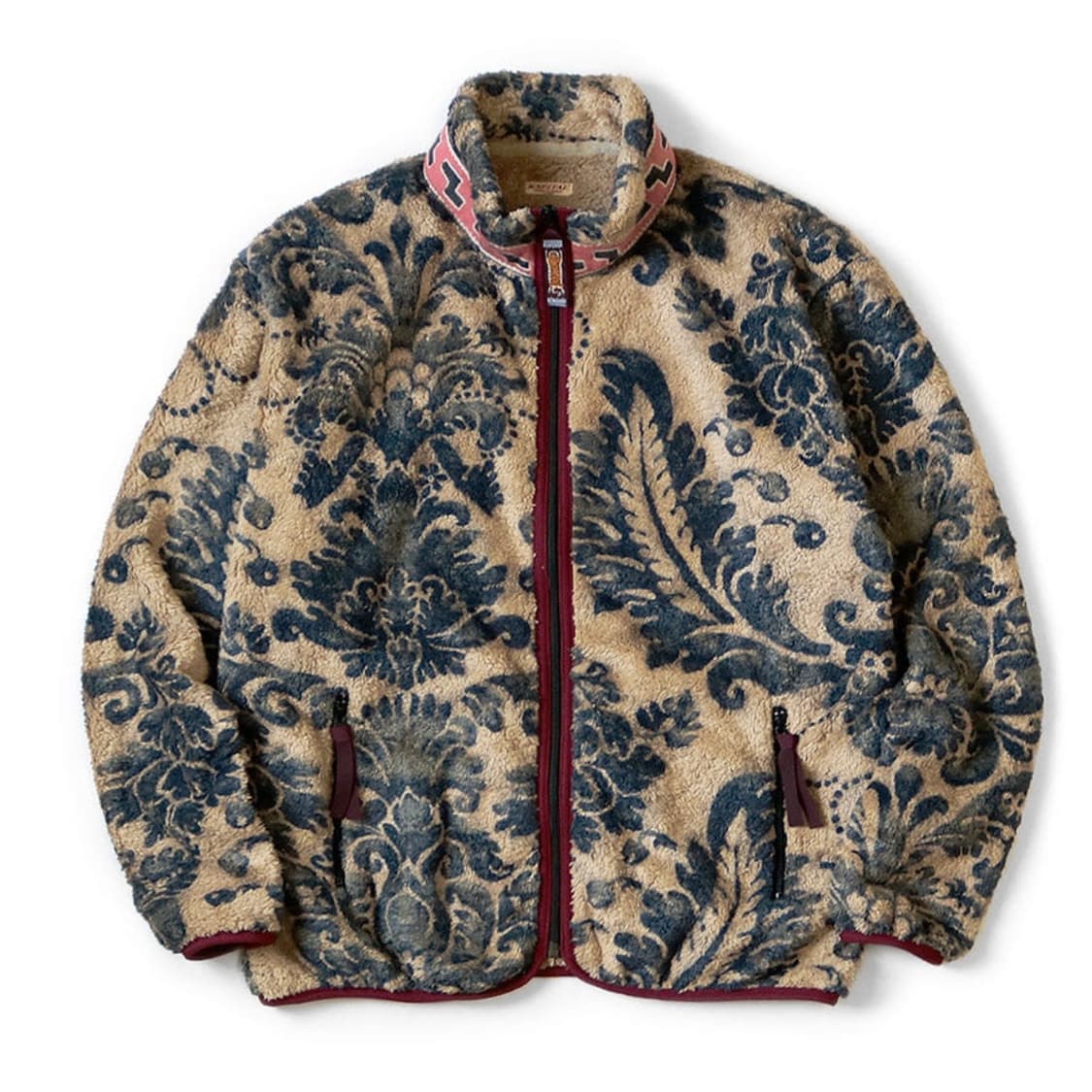 캐피탈 다마스크 패턴 마리아 플리스 집 블루종 베이지 상품이미지2