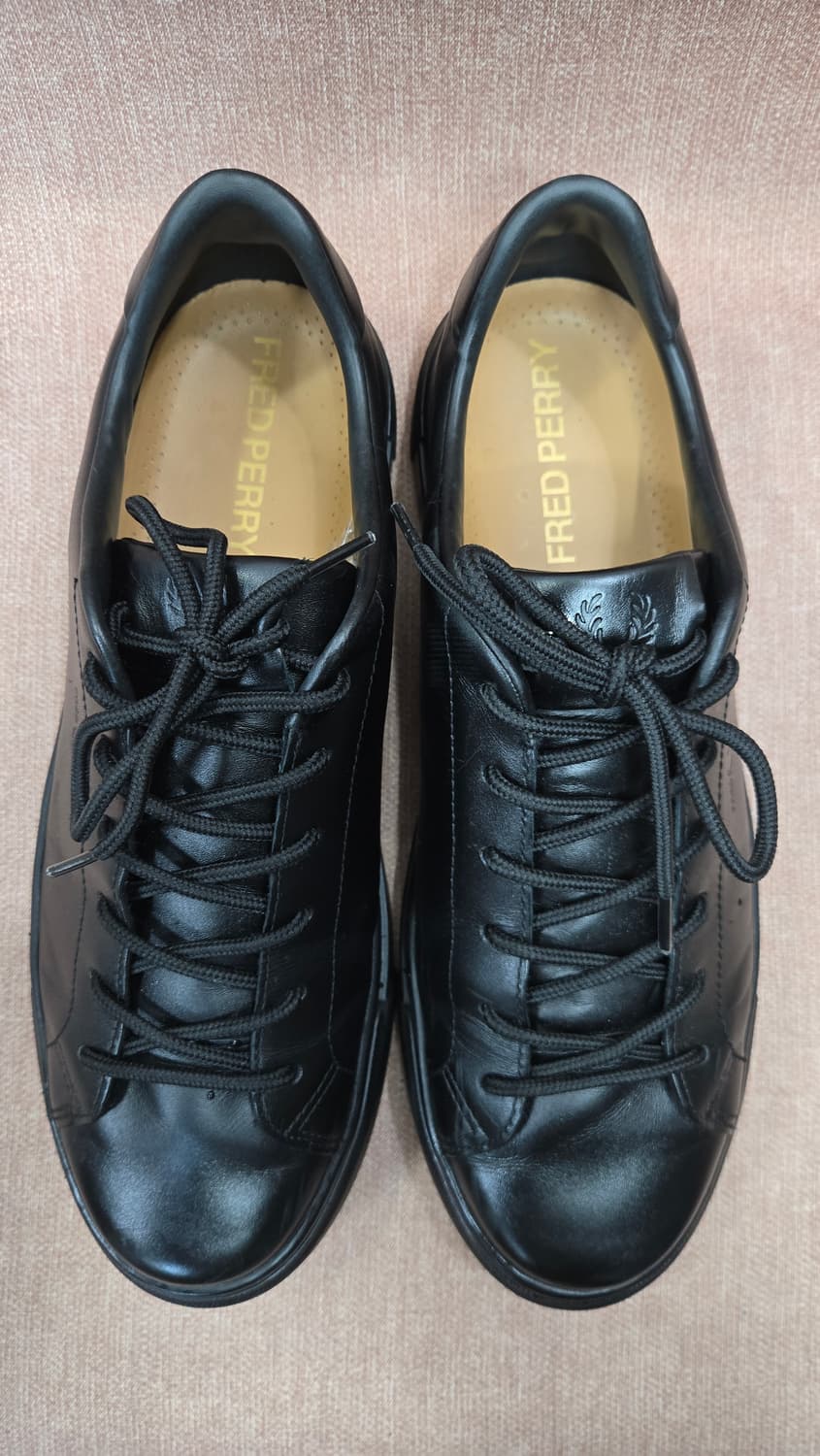 [정품/290] 프레드페리 스펜서 레더 올블랙 상품이미지2