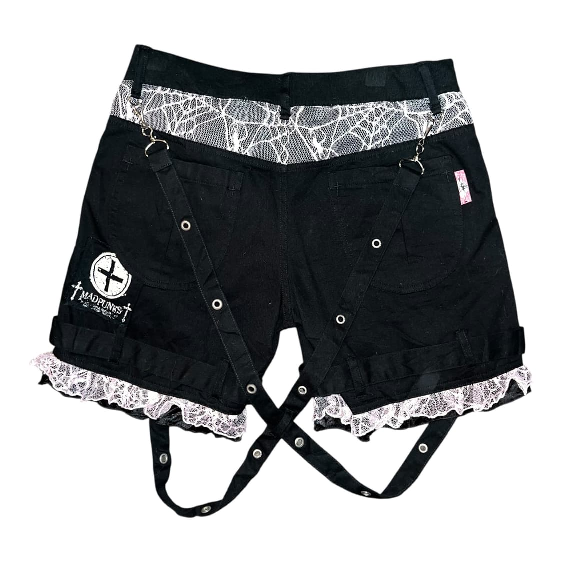 MAD PUNKS 매드펑크 핑크레이스 서스팬더 반바지 펑크y2k 상품이미지3