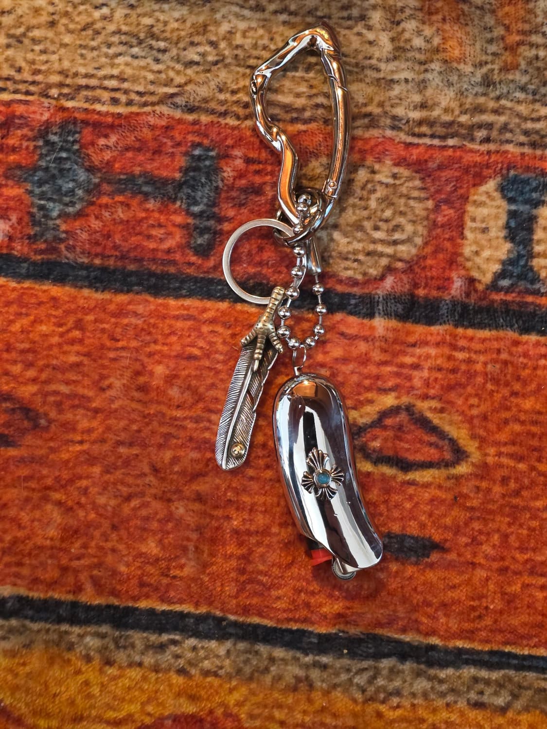 CustomTurquoise Feather Lighter Keyring 상품이미지1
