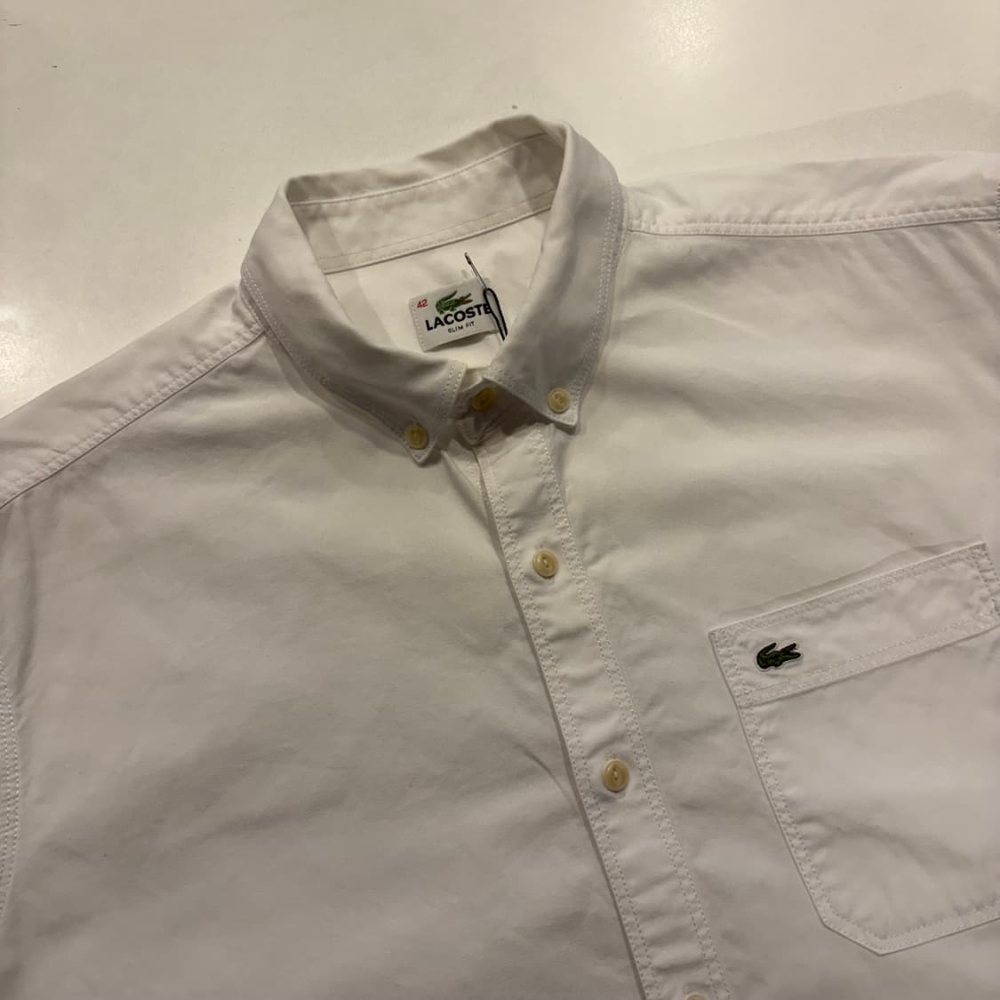 [105] 라코스테 셔츠 화이트 긴팔 C718 상품이미지3