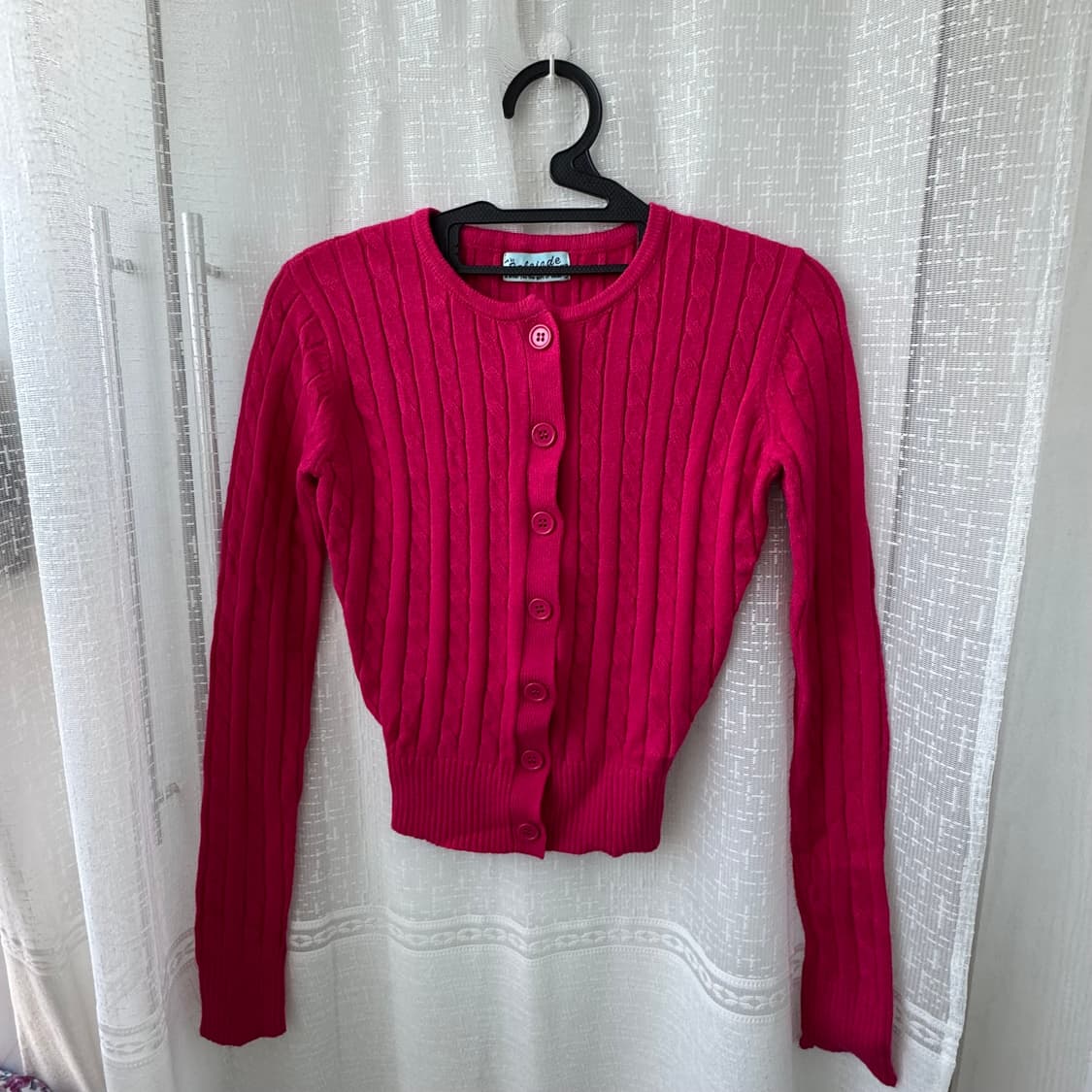 (새옷)핫핑크 케이블 니트가디건 상품이미지2