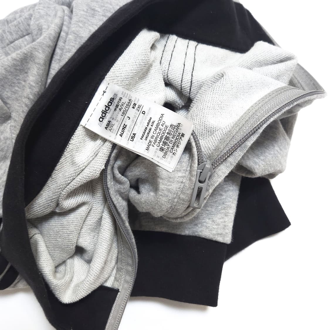 아디다스 코튼 릴렉스 트랙탑 져지 집업 자켓 회검 상품이미지6