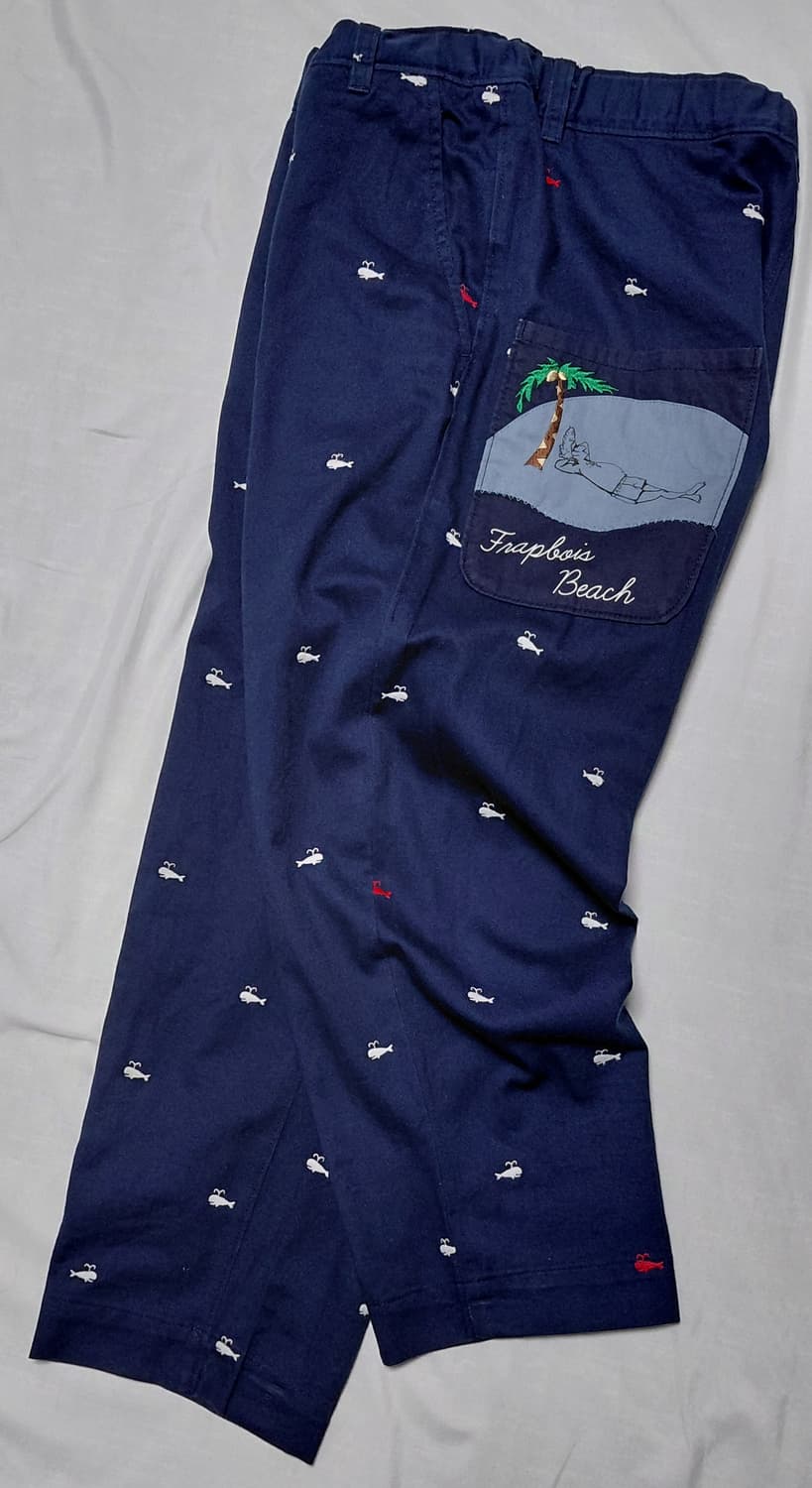 [28~30]FRAPBOIS 고래 자수 크롭 밴딩 팬츠 (8~9부 기장) 상품이미지10