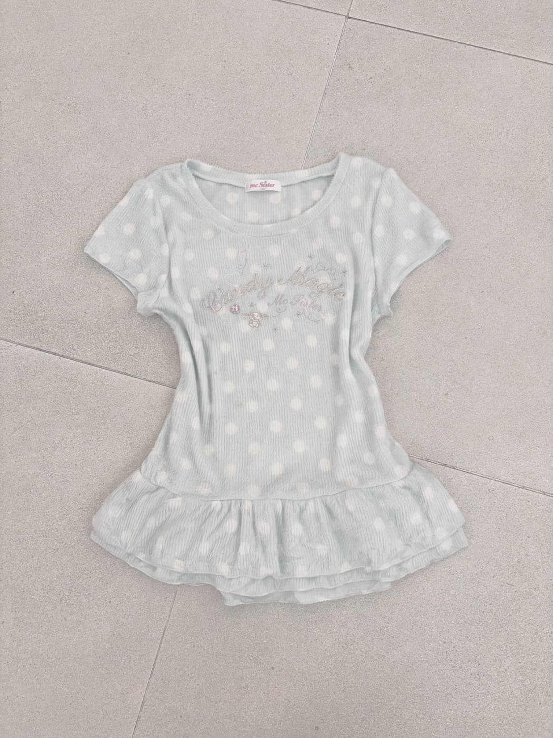 하늘 도트 반팔 상품이미지1