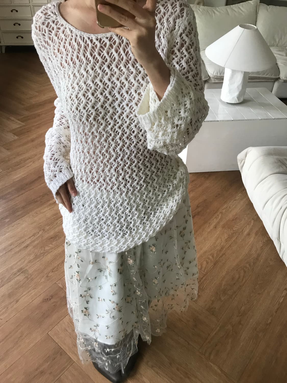 vintage ivory net top 상품이미지9