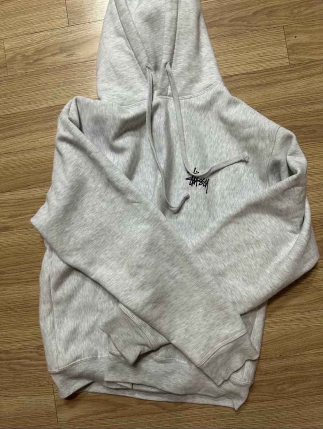 스투시 베이직 스투시 후드 애쉬 헤더 L 상품이미지3