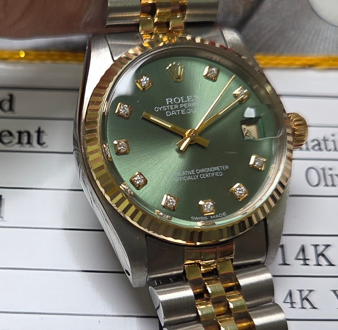 레어] 롤렉스 데이저스트 6827 14K콤비 올리브그린 10P다이아 (감 상품이미지10