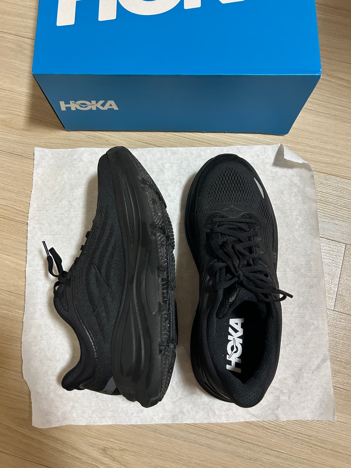 (1회착용) 호카 본디 9 블랙 - 레귤러 [275] 상품이미지3