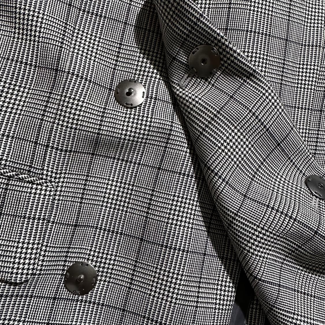 솔리드옴므 모헤어 블렌드 글렌체크 스냅버튼 더블블레이저 상품이미지5