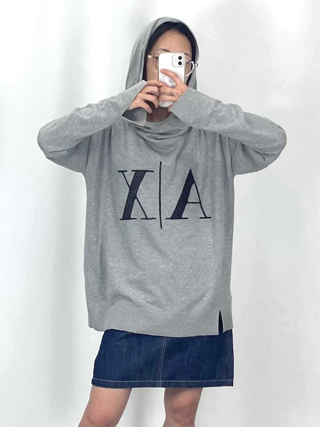  [XL]A/X 그레이 후드 니트 CK9767 상품이미지1