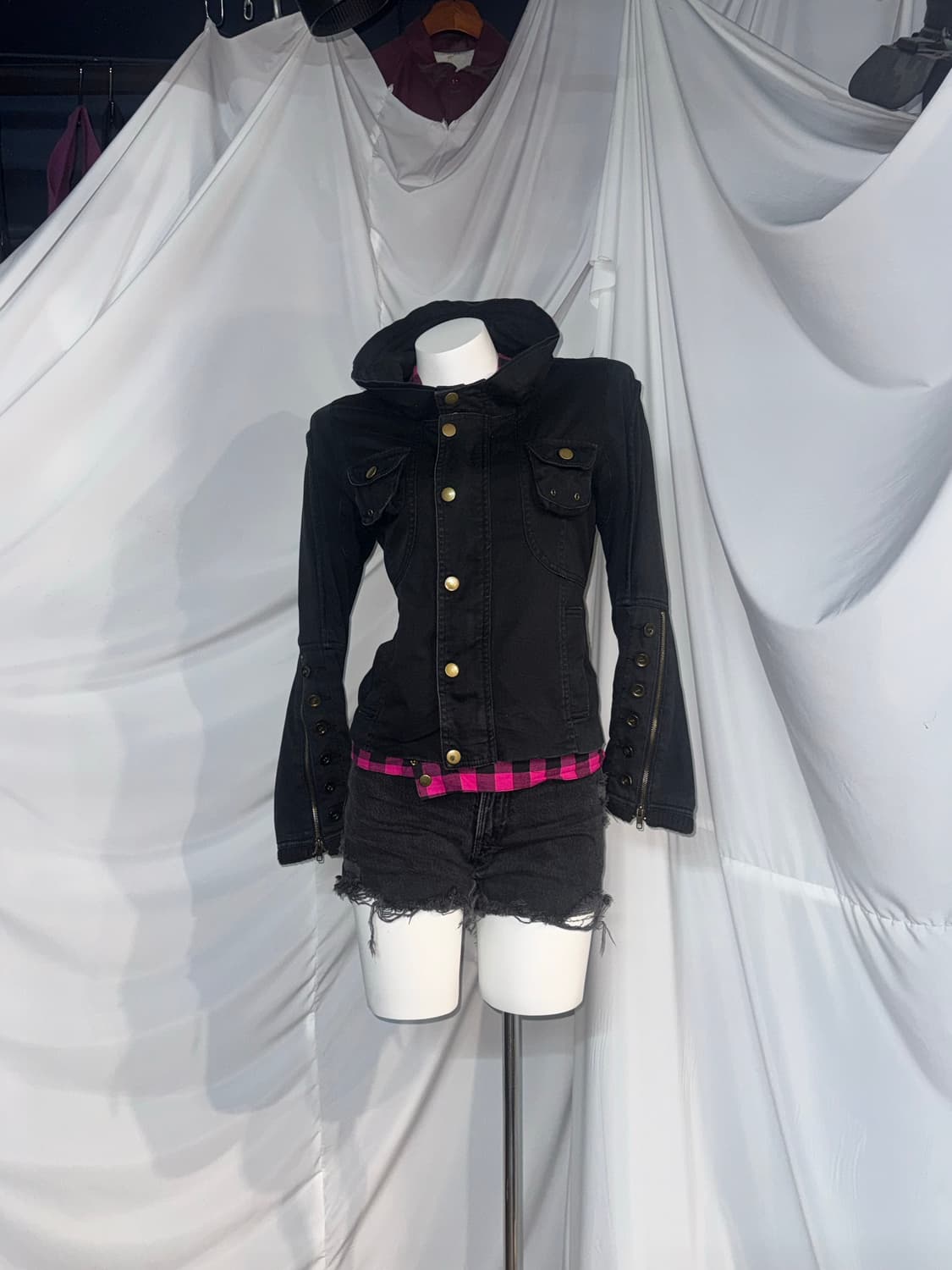 캐캐체 아무깔 블랙 핑크체크 키치 와투케 코디세트  상품이미지8