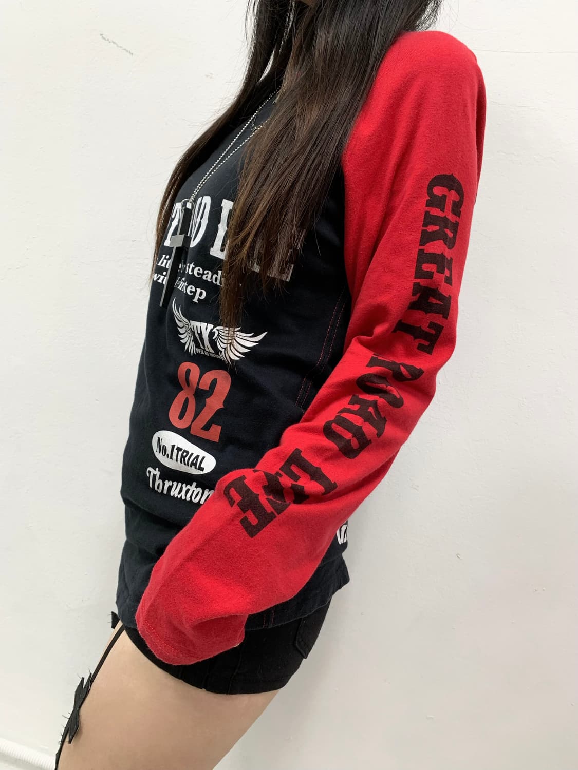 [THRUXTON] 펑크 y2k 날개 배색 롱슬리브 상품이미지4