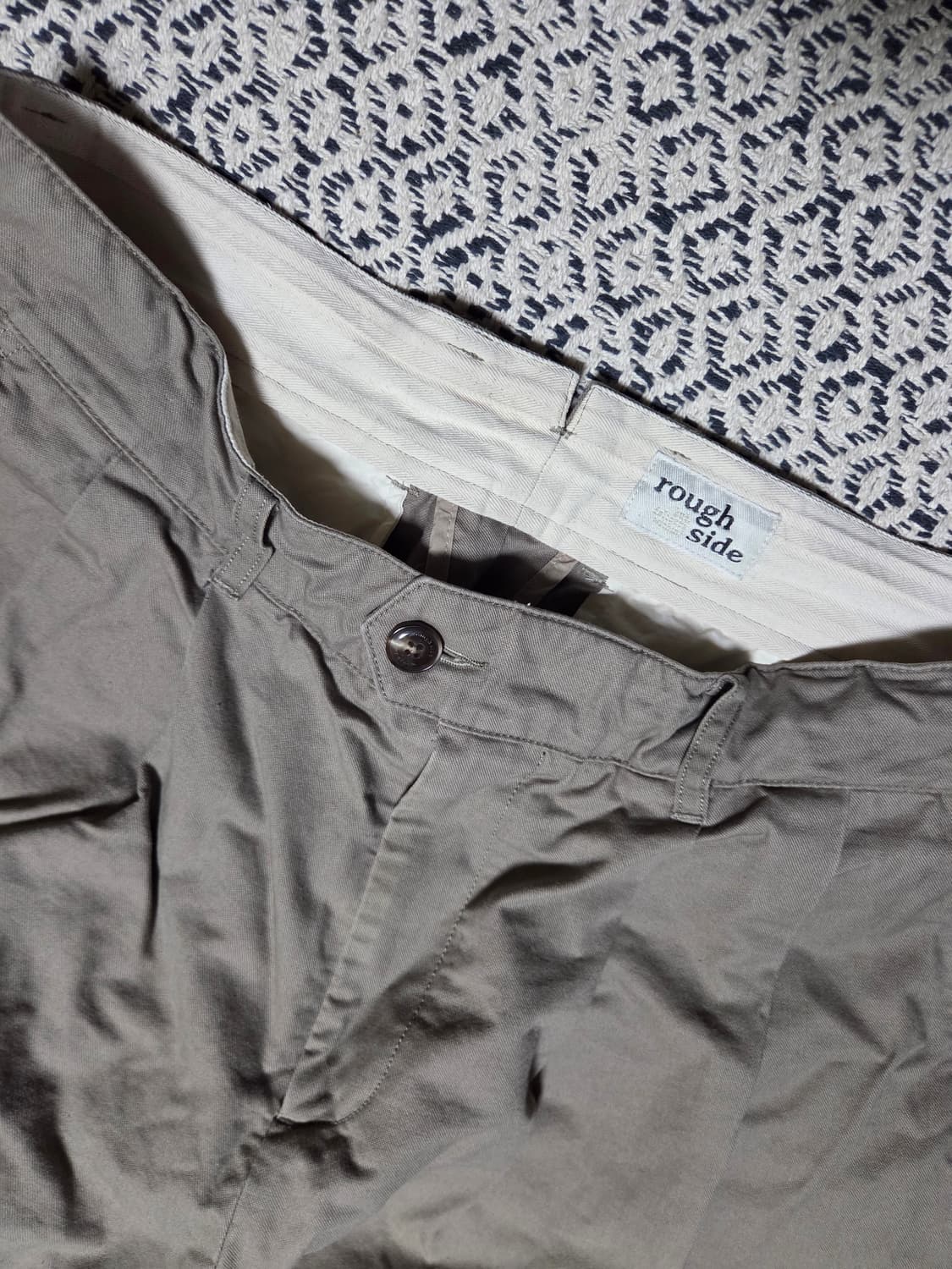 러프사이드 투턱 와이드팬츠 카키 3 상품이미지1