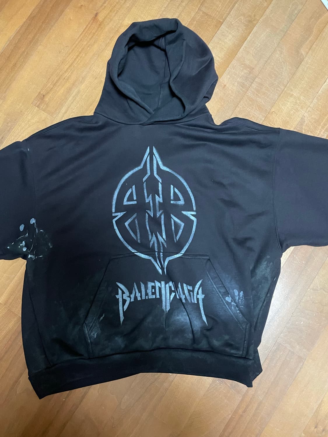 발렌시아가 메탈 BB 스텐실 후드티 L 상품이미지2