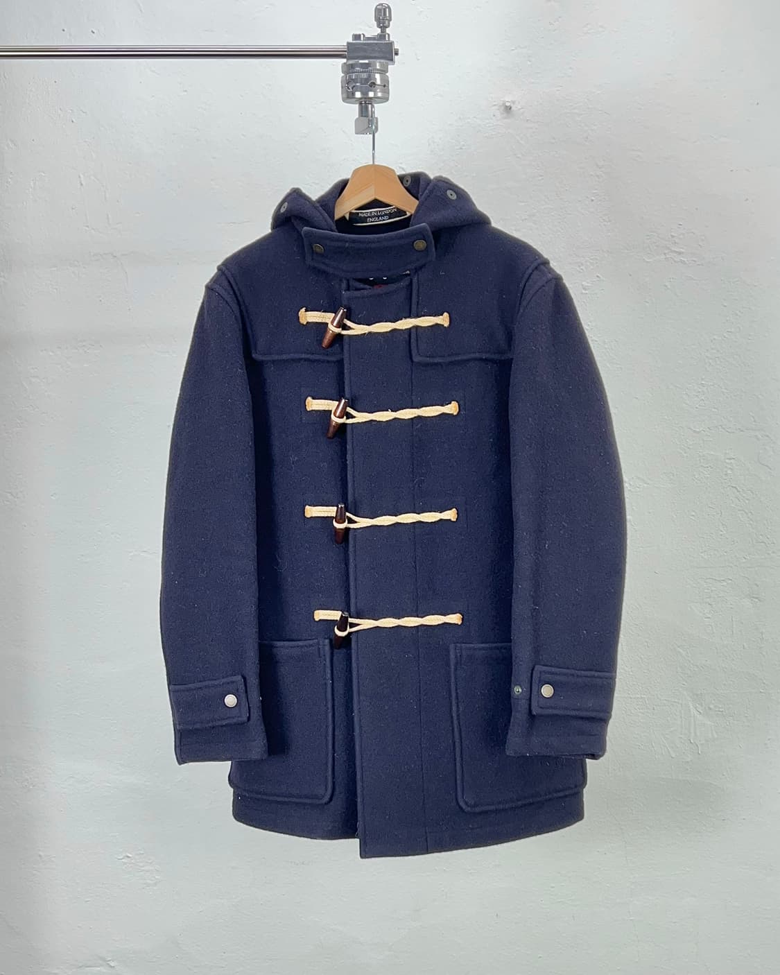 글로버 올 딥 네이비 몬티 후디 랭스 울 더플 코트 상품이미지1