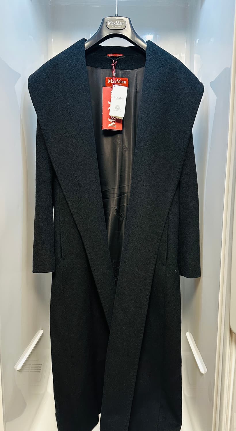 막스마라 블랙 버진울 코트(정품/1회시착 새상품/택/옷걸이/더스트백 풀구 상품이미지1