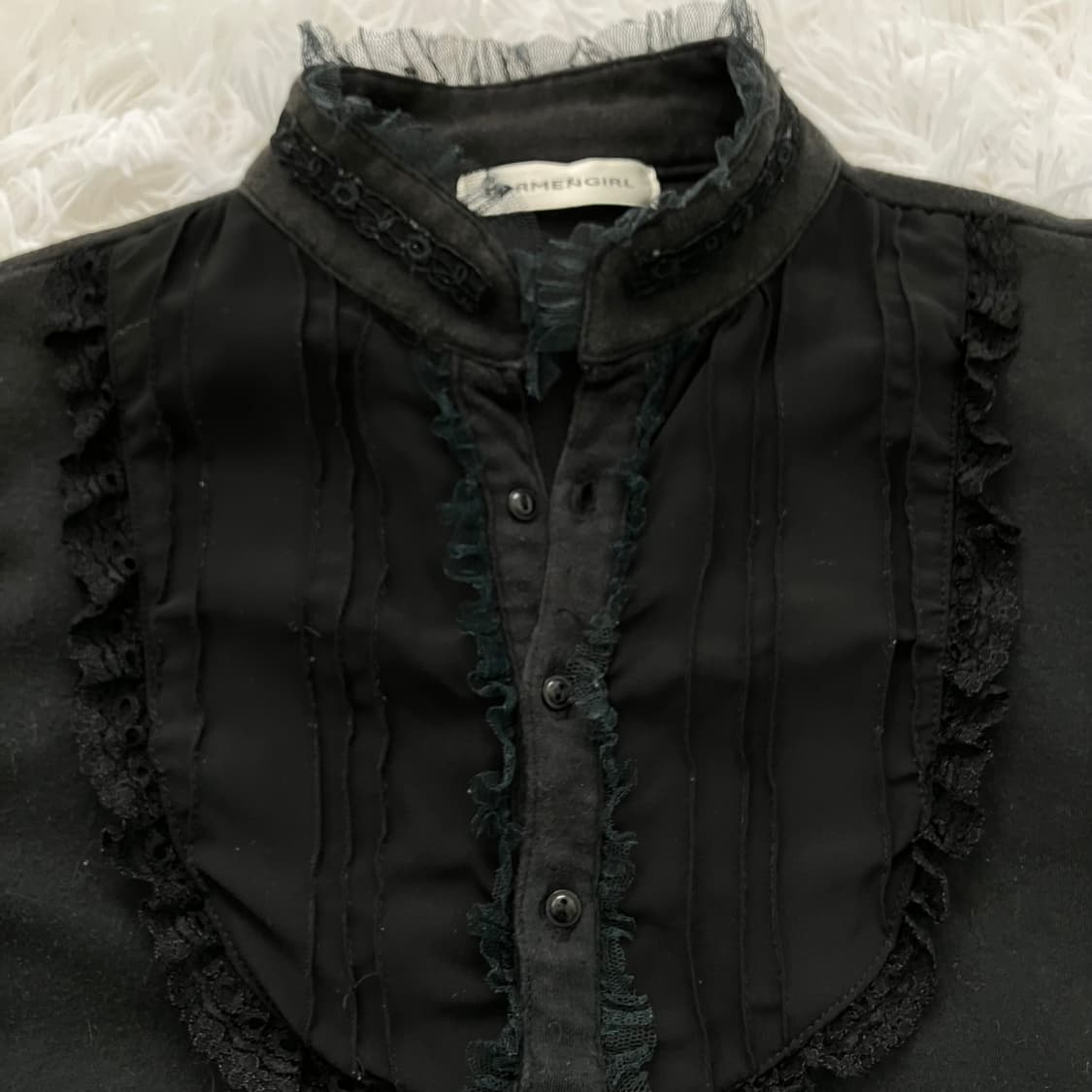 빈티지 블랙 공주 레이스 긴팔 963 y2k 스트릿 갸루 펑키 일본빈티지 상품이미지4