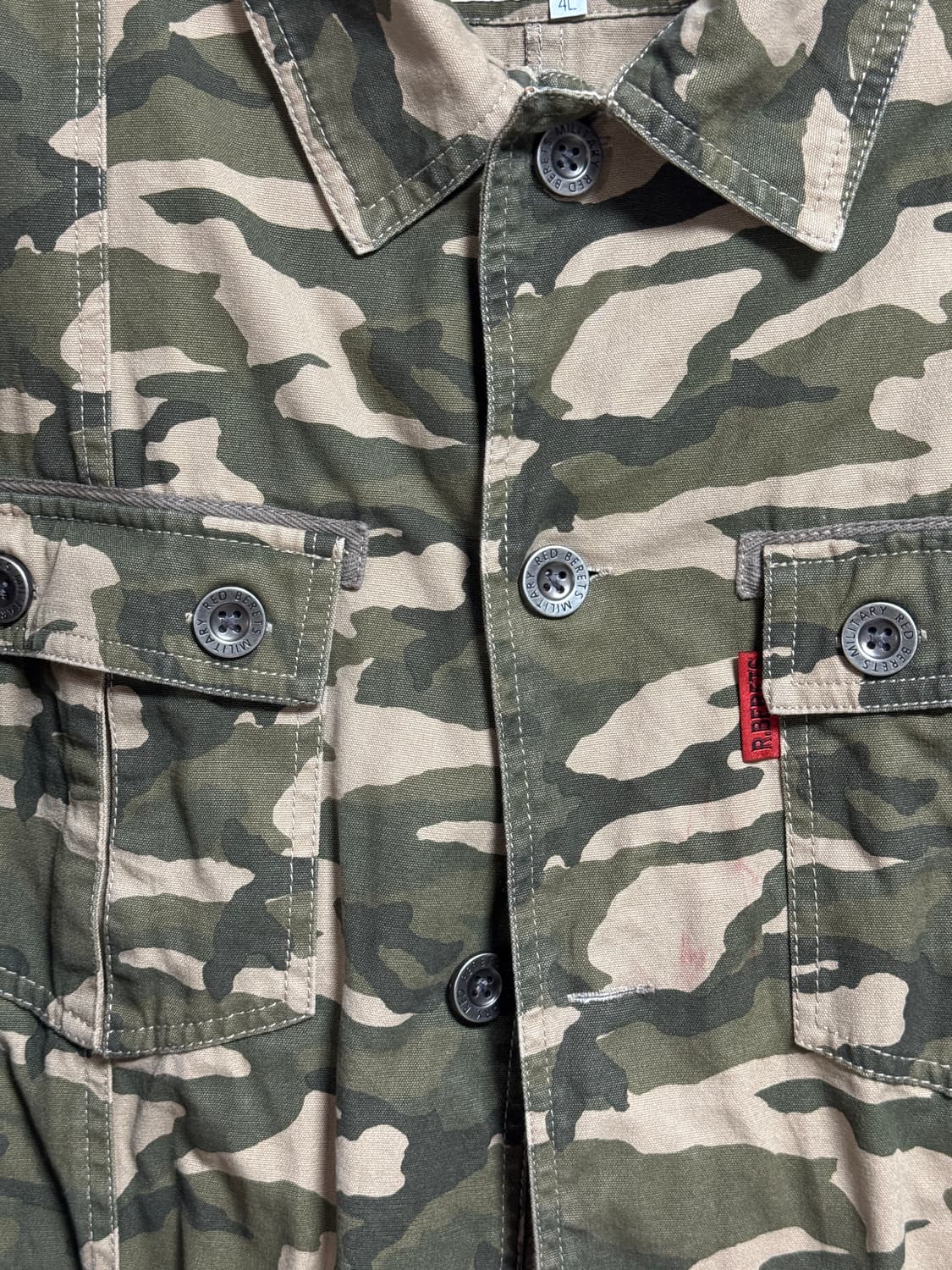 일본 RED BERETS 밀리터리 카모 셔츠 자켓 110-115 상품이미지7