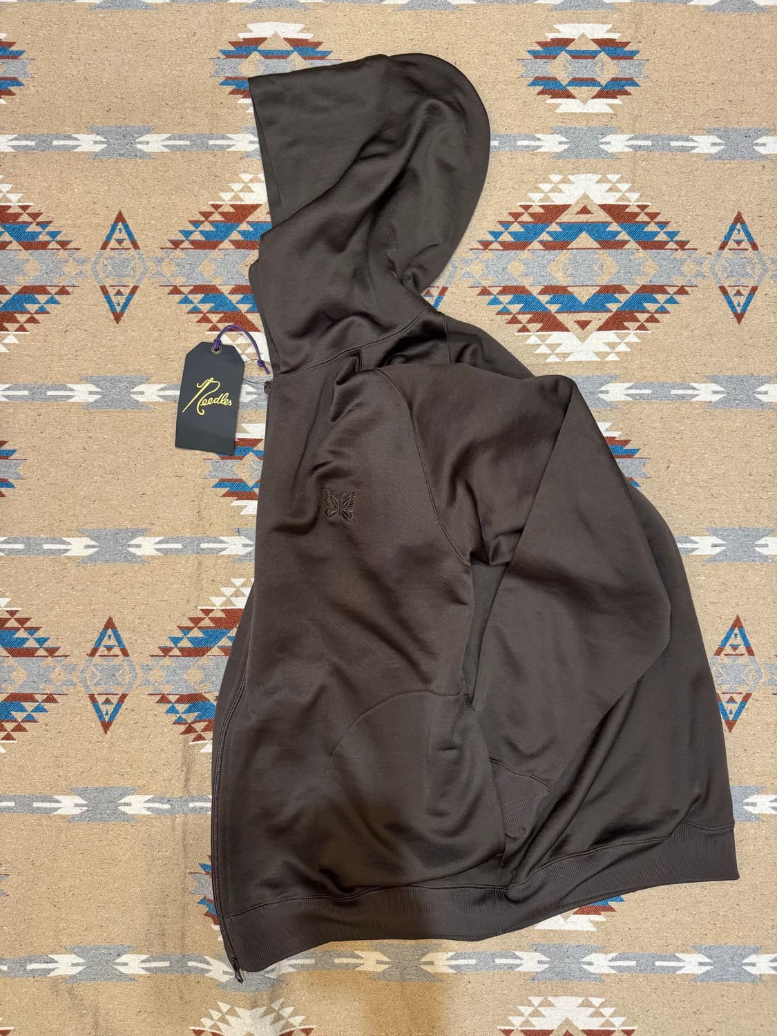 [XL] 니들스 로고 저지 후드 집업 브라운 상품이미지7