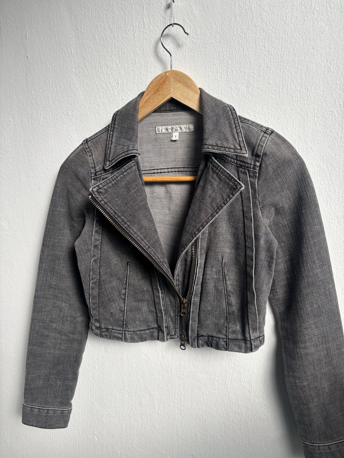 Vintage Denim Crop Zip-Up Jacket 상품이미지4