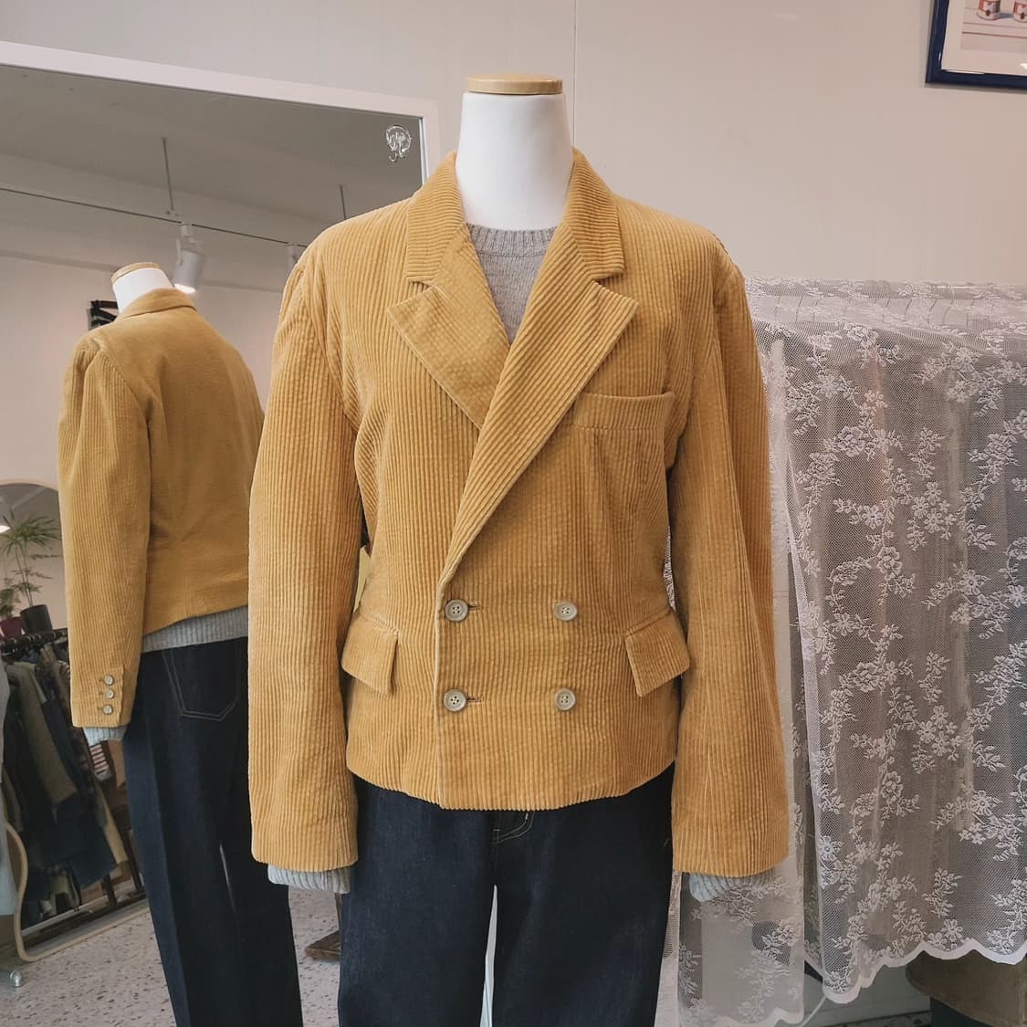 Nicole club 머스터드 코듀로이 자켓 상품이미지1