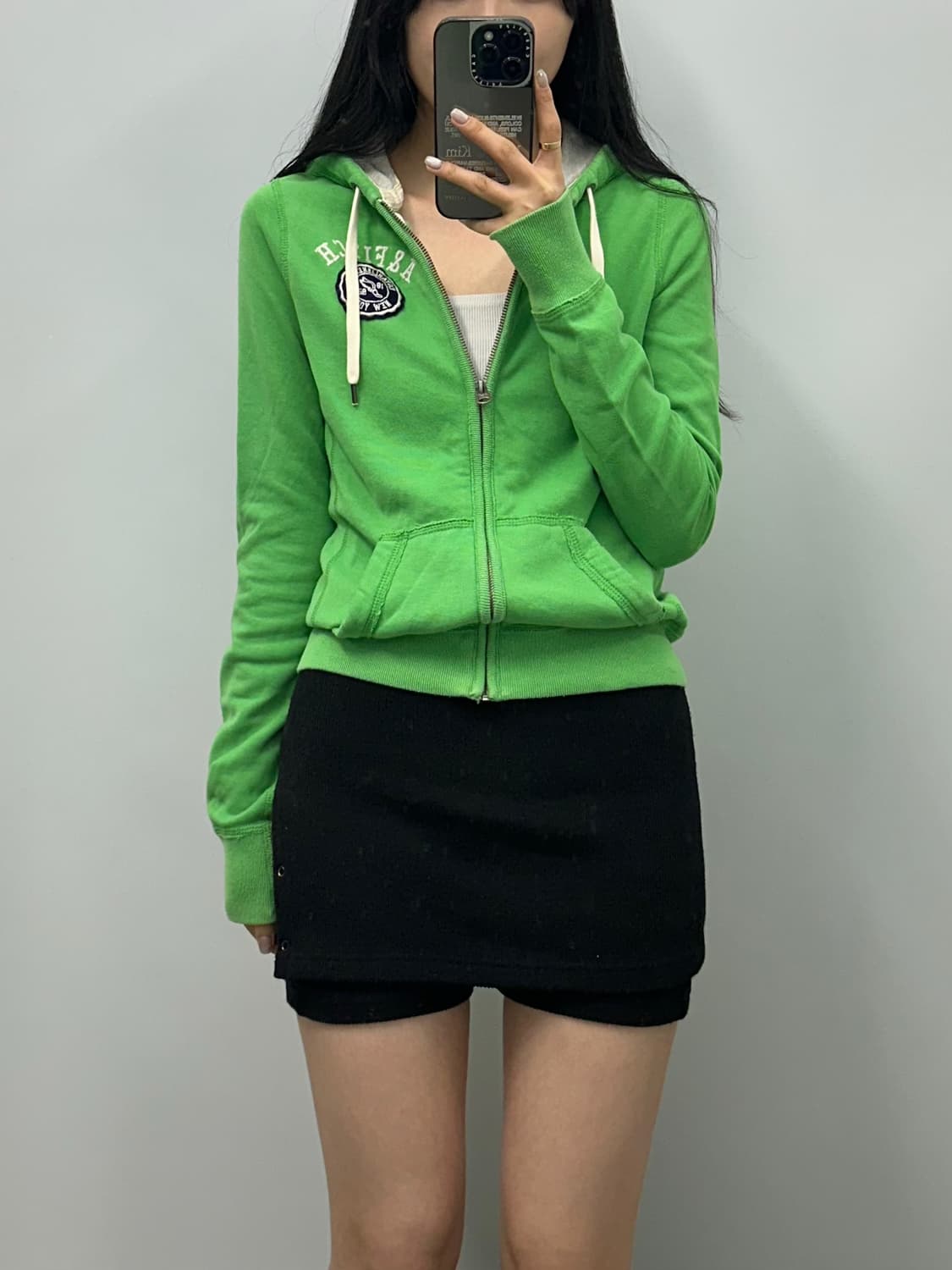 아베크롬비 y2k 와투케 그린 딱붙 후드집업 상품이미지1