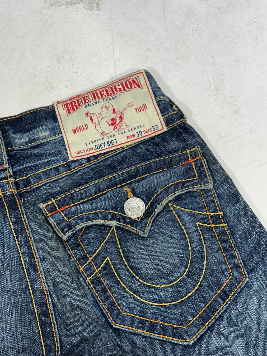 트루 릴리전 진청 부츠컷 플레어진 와이드 데님 팬츠 상품이미지6