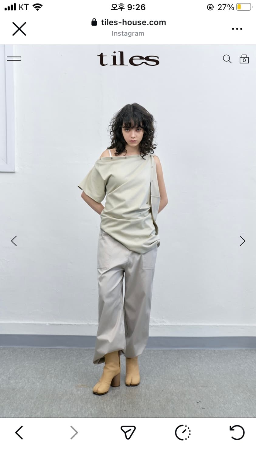 tiles snap half sleeve 화이트 상품이미지2