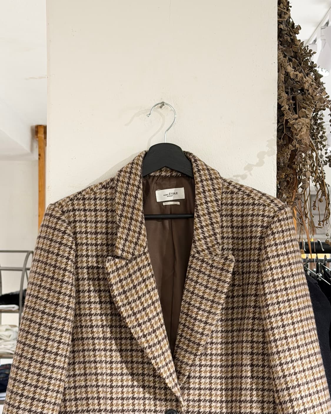 이자벨마랑 에뜨왈 아이보리 브라운 하운드투스 커스틴 울 자켓 상품이미지4