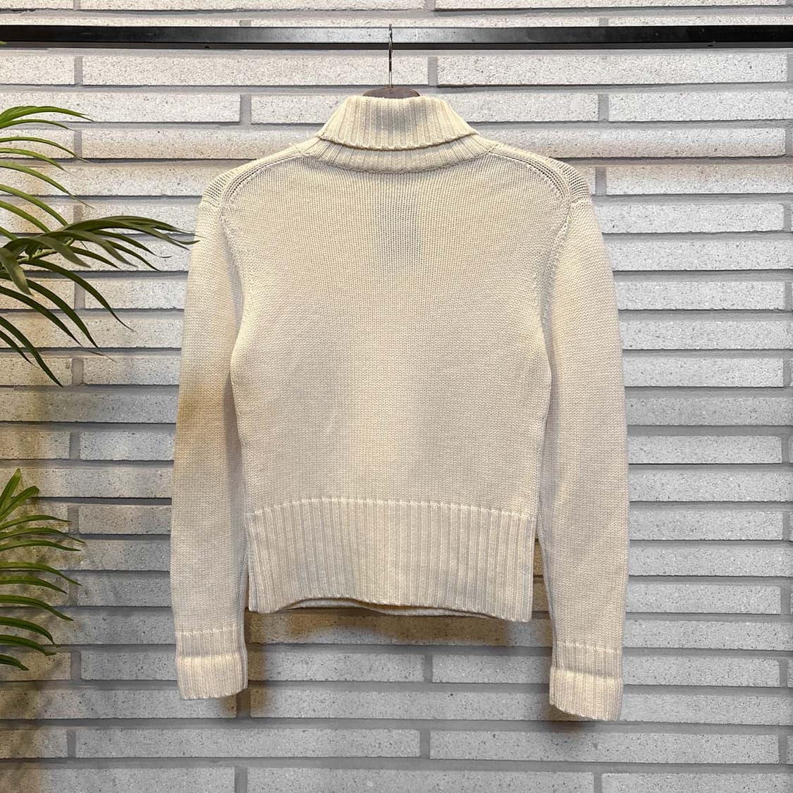 JPN VINTAGE 목폴라 크롭 니트 노르딕 패턴 짜임 디테일 아이보리 상품이미지3