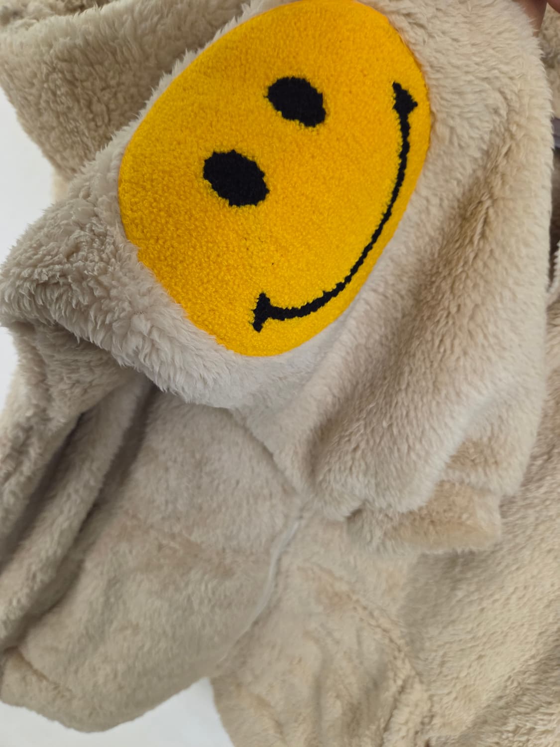 그레이버 스마일 뽀글이 후드집업 베이지 상품이미지4