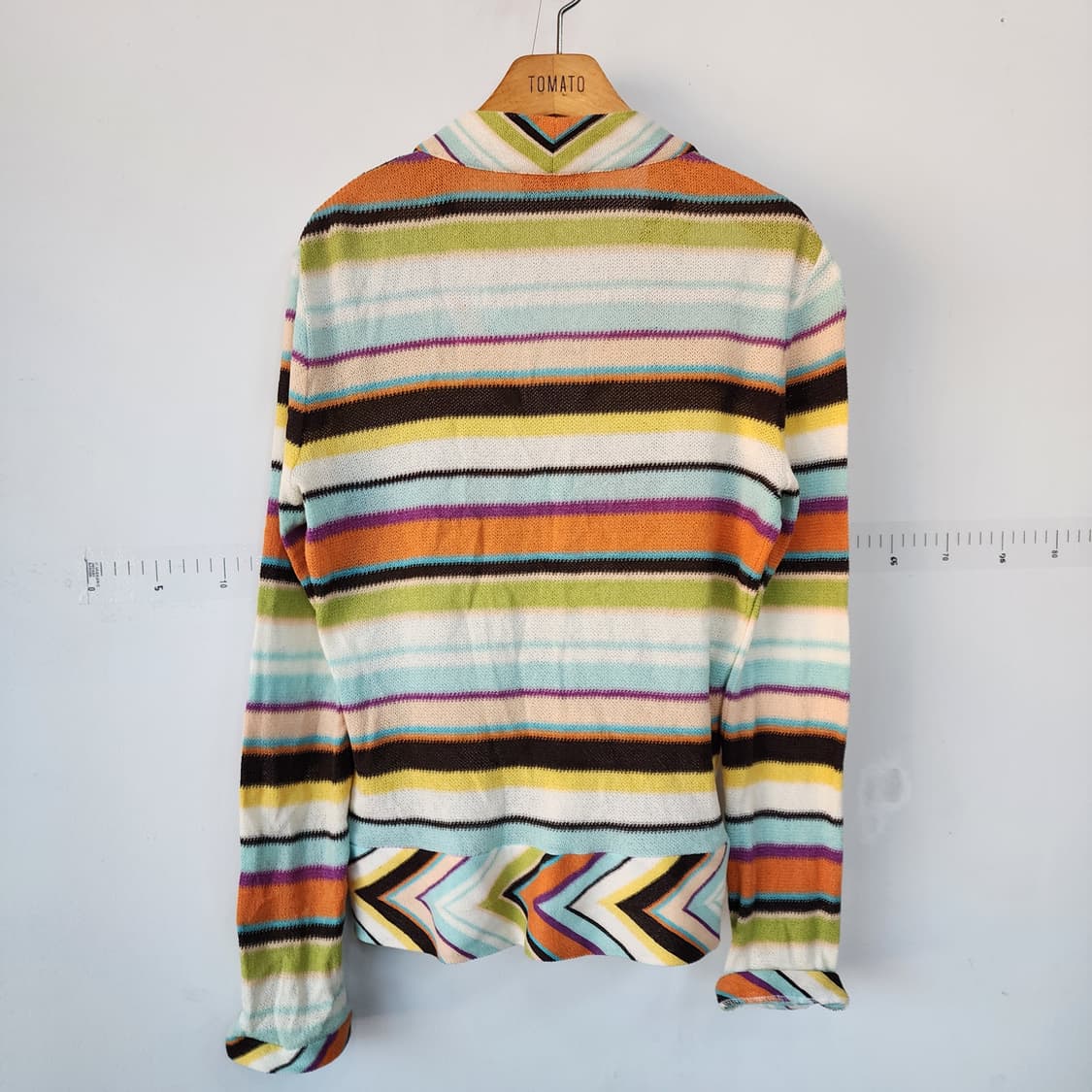 미쏘니 스트라이프 패턴 가디건 니트 상품이미지3